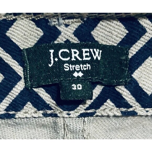 J Crew Womens 30 Geometric Print Skinny Jeans Navy Blue Stretch Pockets Boho - Picture 5 of 8
